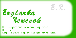 boglarka nemcsok business card